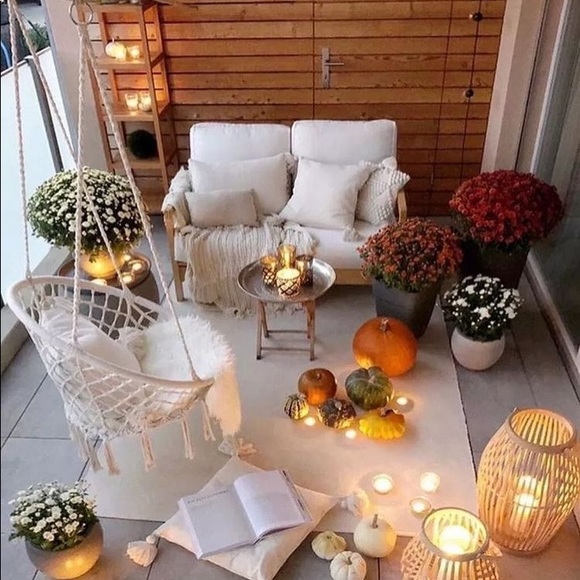 Macramé hanging chair woven boho indoor outdoor - Picture 4 of 8